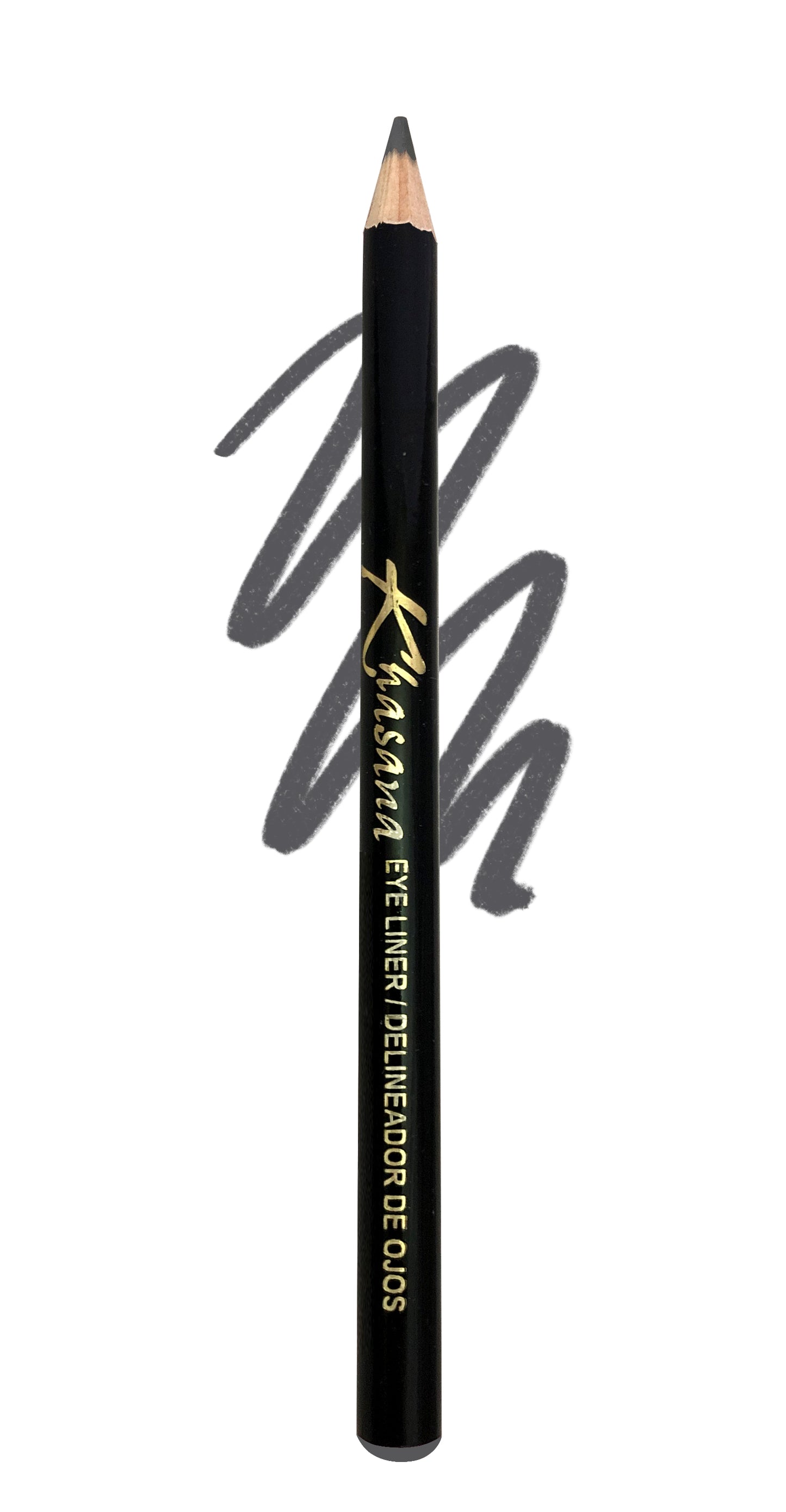 "Khasana's Eyeliner: Achieve the perfect cat eye look with our best eyeliner pencil." Color# 19 Grey