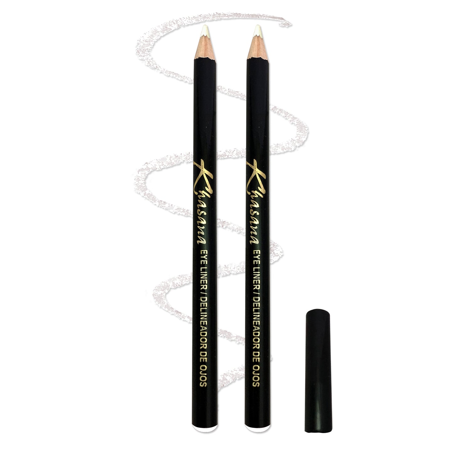 Khasana Eyeliner Pencil Set with a creamy formula and waterproof design for flawless, long-lasting eye definition. White