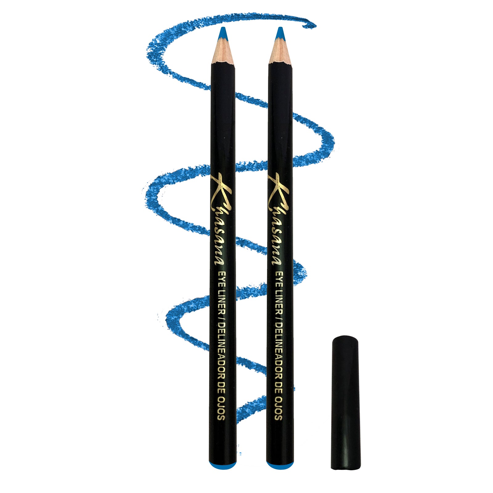 Khasana Eyeliner Pencil Set with a creamy formula and waterproof design for flawless, long-lasting eye definition. Blue