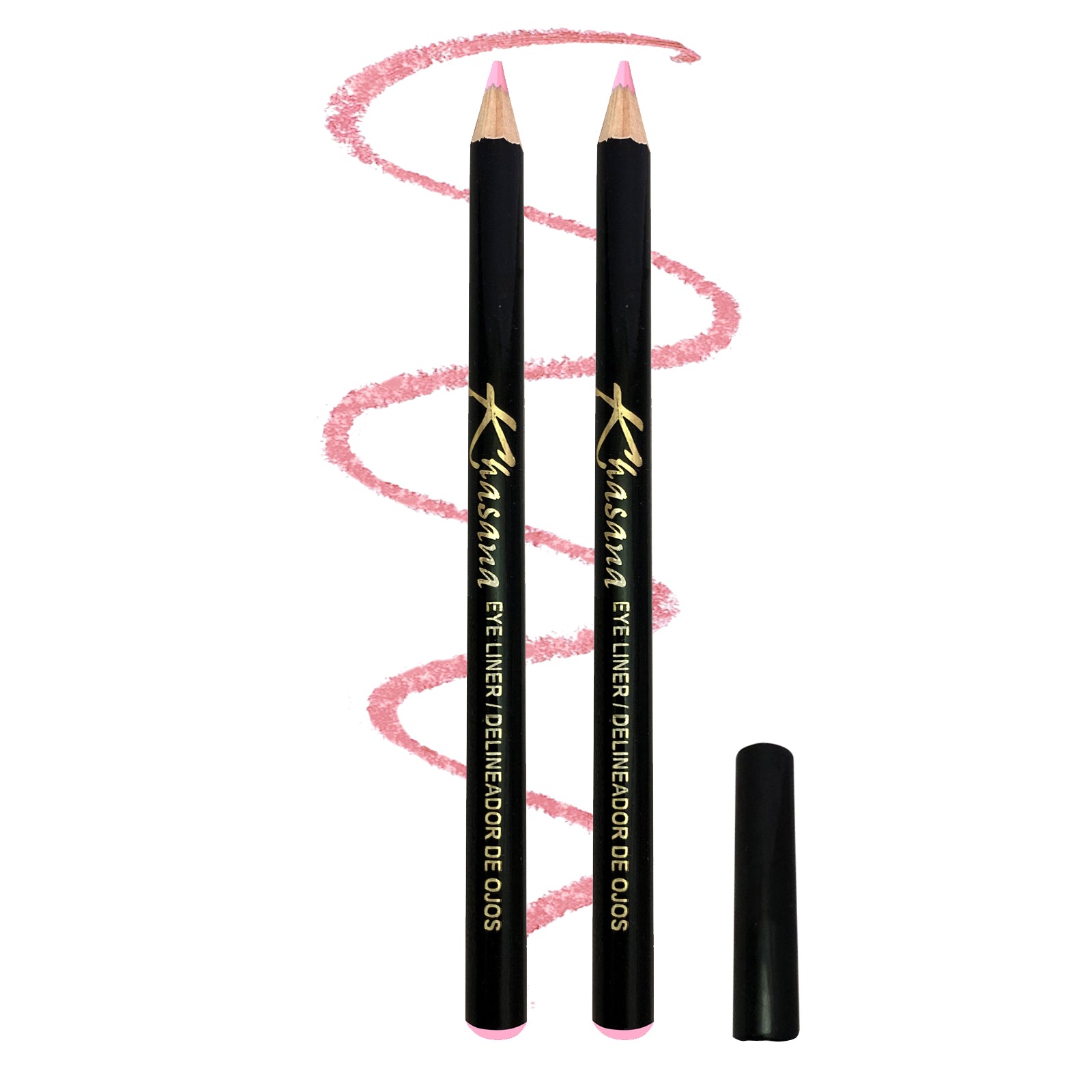 Khasana Eyeliner Pencil Set with a creamy formula and waterproof design for flawless, long-lasting eye definition. Pink