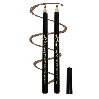 Khasana Eyeliner Pencil Set with a creamy formula and waterproof design for flawless, long-lasting eye definition. Light Brown