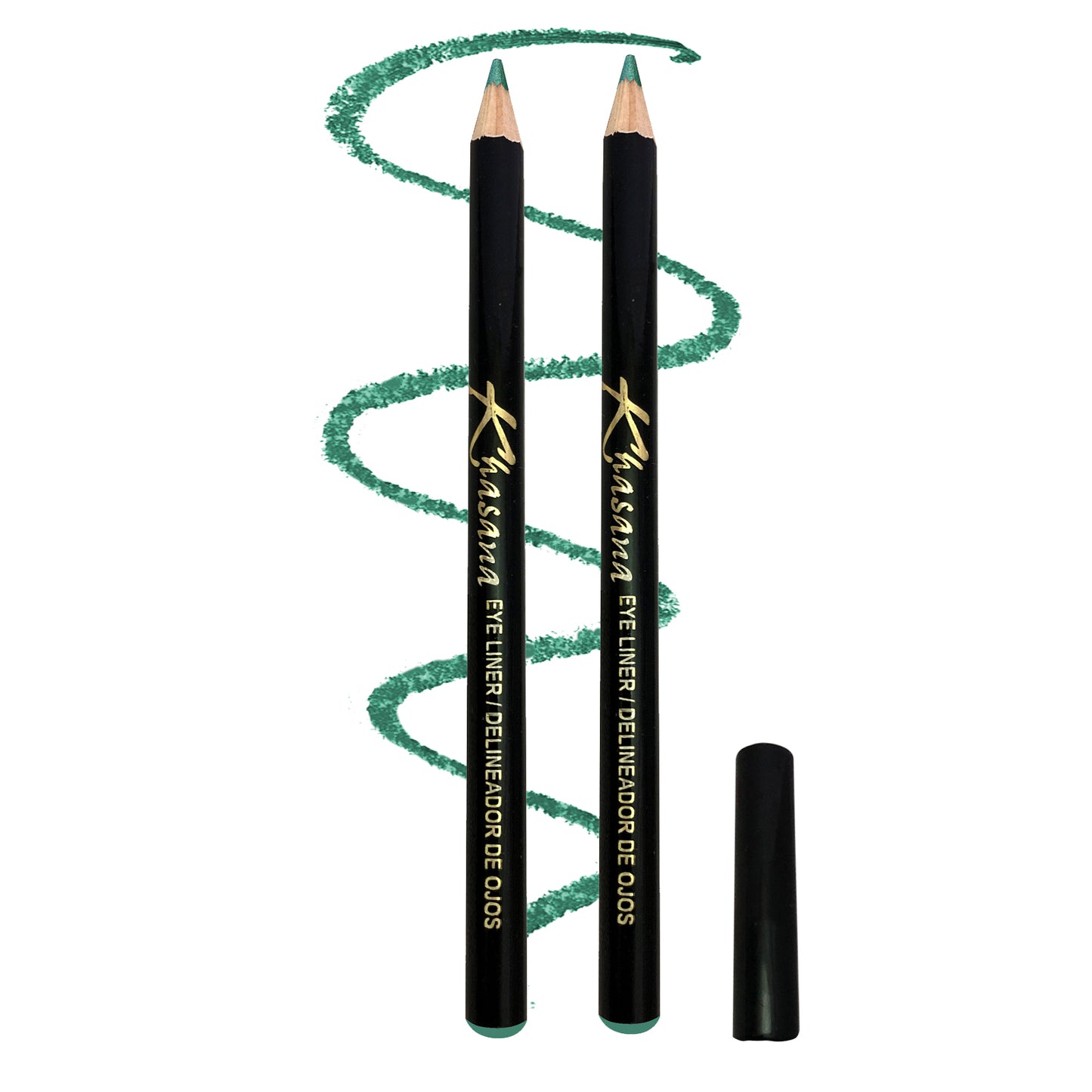 Khasana Eyeliner Pencil Set with a creamy formula and waterproof design for flawless, long-lasting eye definition. Green