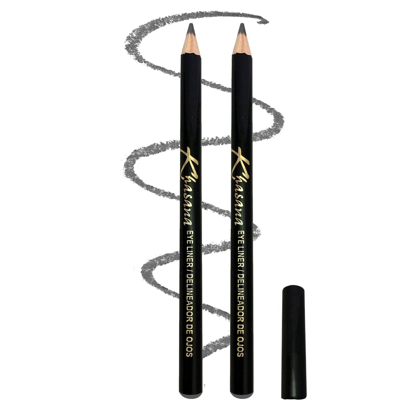 Khasana Eyeliner Pencil Set with a creamy formula and waterproof design for flawless, long-lasting eye definition. Grey