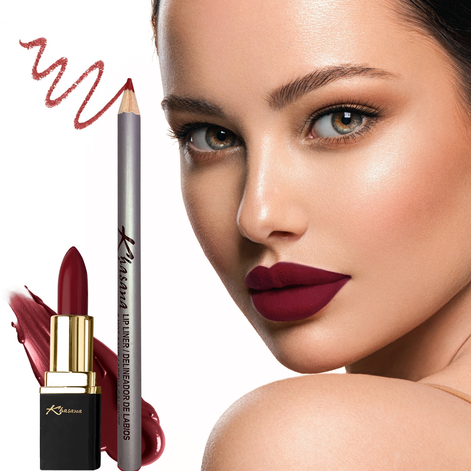 "Enhance your beauty effortlessly with Khasana's lipstick and lip liner set, featuring flawless matte and glossy finishes for a stunning look." Addicted to Love