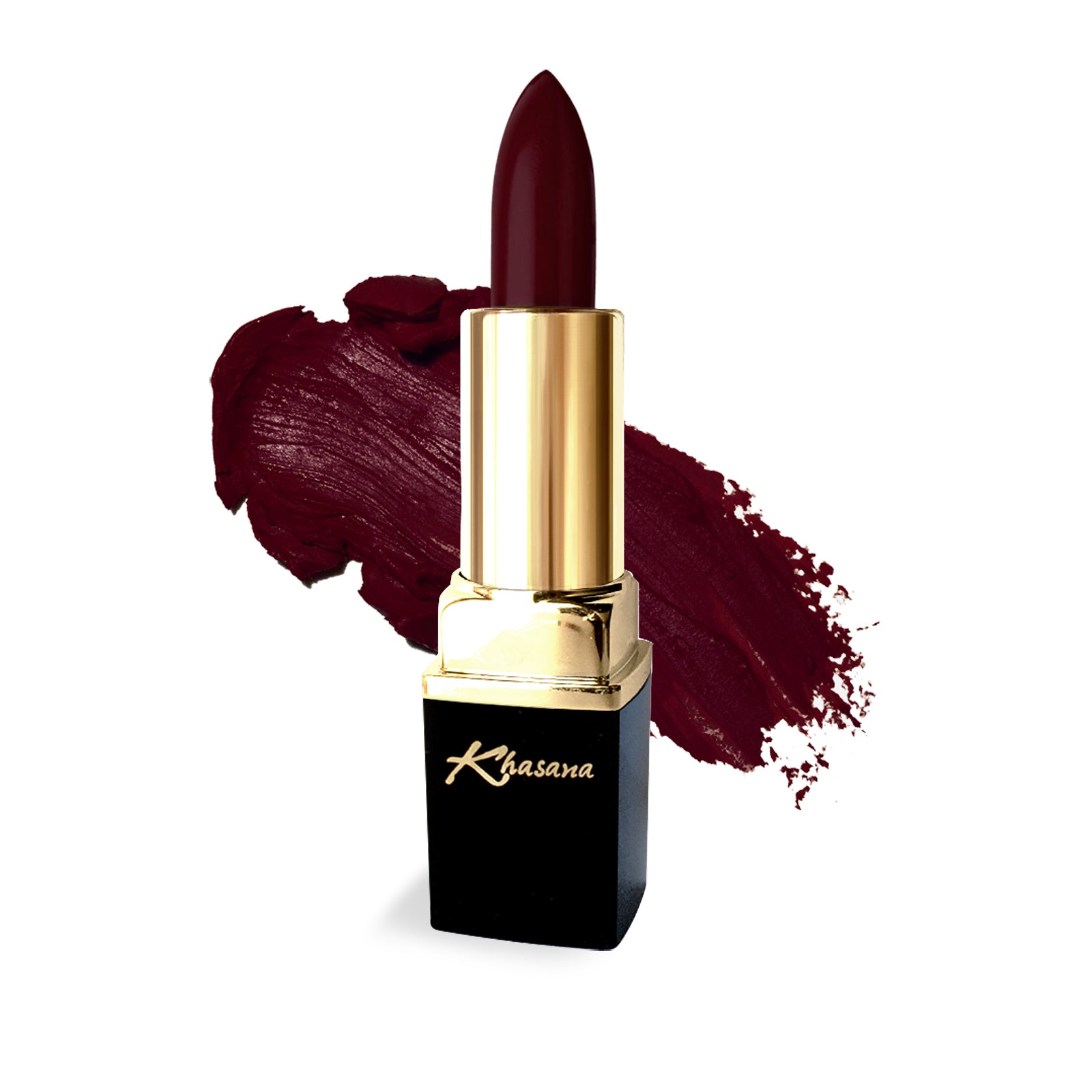 "Khasana's Creamy and Glossy Lipstick: A luxurious lip product offering creamy texture and high-gloss finish for irresistible lips." Color# 445