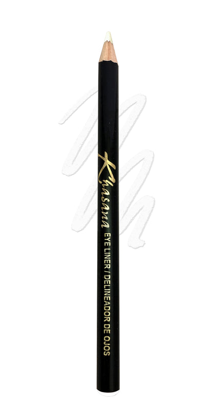 "Khasana's Eyeliner: Achieve the perfect cat eye look with our best eyeliner pencil." Color#  11 White