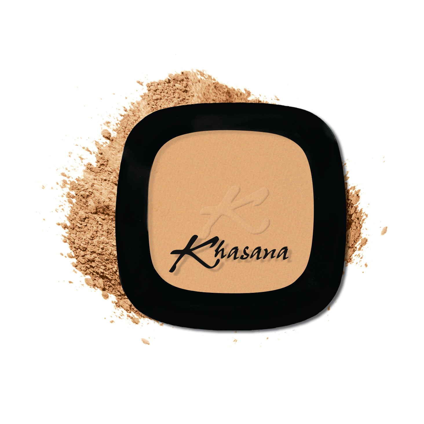 "Khasana's Pressed Powder: Experience the best powder foundation for flawless skin." Color# 10 Golden Tan