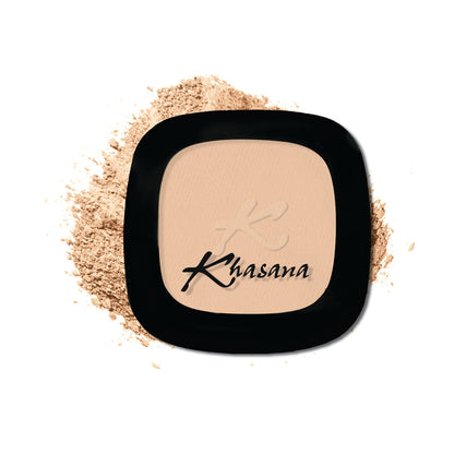 "Khasana's Pressed Powder: Experience the best powder foundation for flawless skin." Color# 01 Light Beige