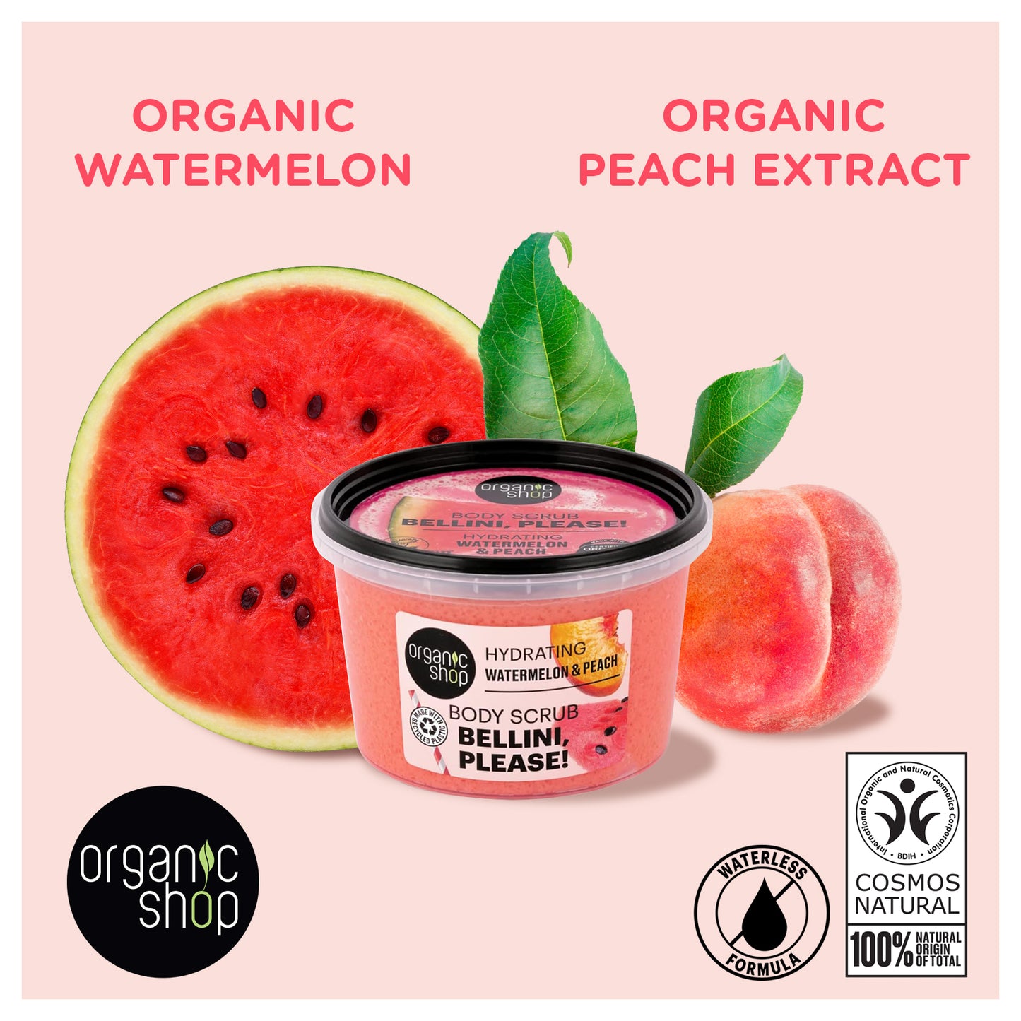 Organic Shop Watermelon & Peach Body Scrub