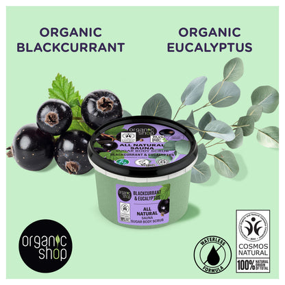 Organic Shop Eucalyptus & Blackcurrant, Sugar Softening & Exfoliating Body Scrub