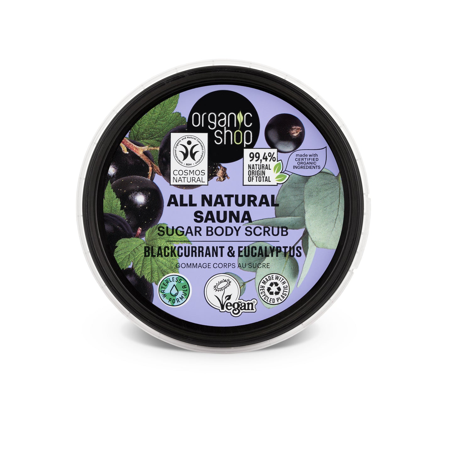 Organic Shop Eucalyptus & Blackcurrant, Sugar Softening & Exfoliating Body Scrub