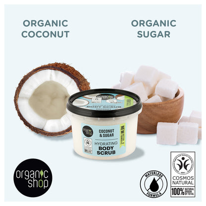 Organic Shop Coconut and Sugar Hydrating Body Scrub. Pack of 2