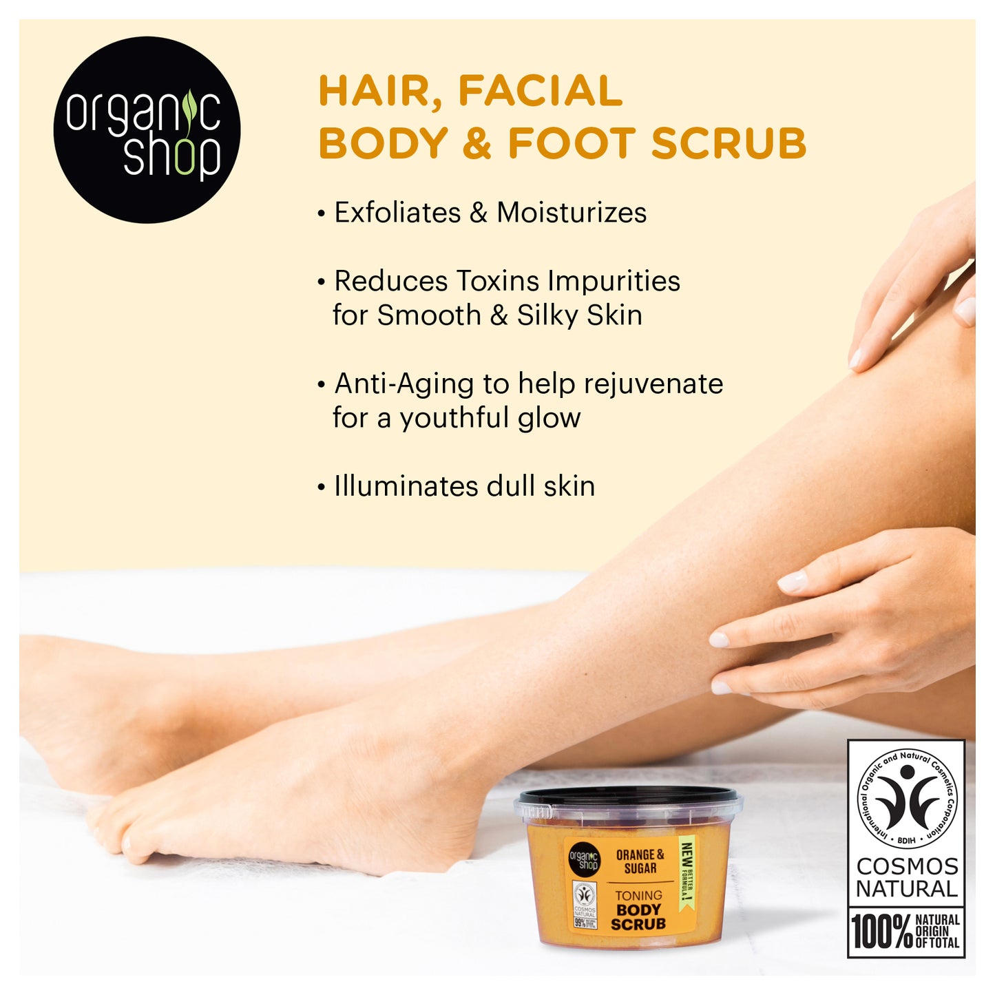 Organic Shop Orange & Sugar Body Scrub. Pack of 2