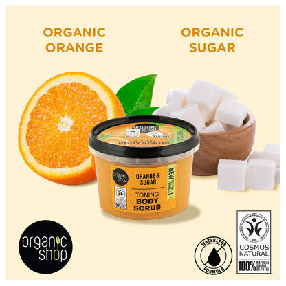 Organic Shop Orange & Sugar Body Scrub. Pack of 2