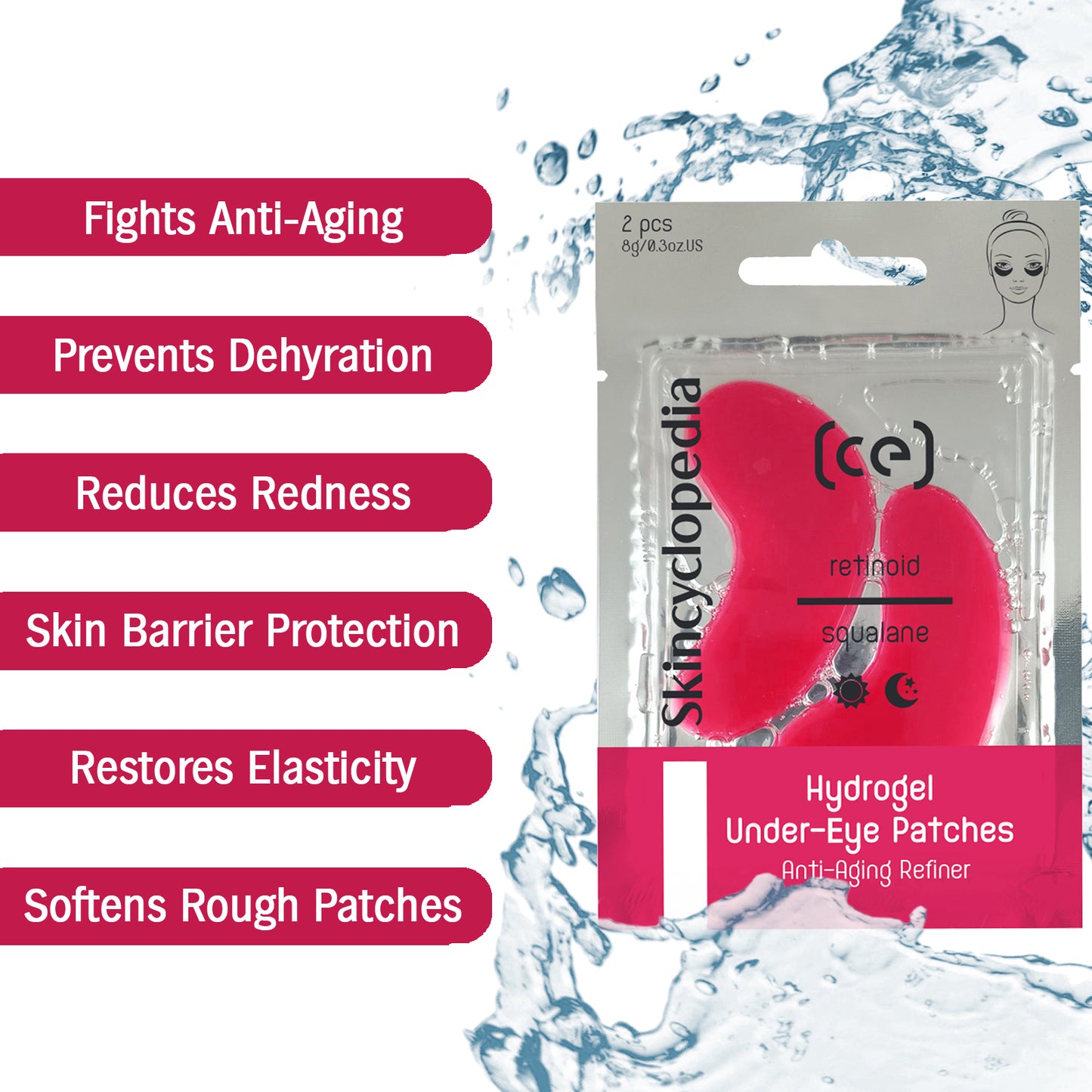 Hydrogel Under Eye Patches - Caffeine - Retinol - Vitamin C