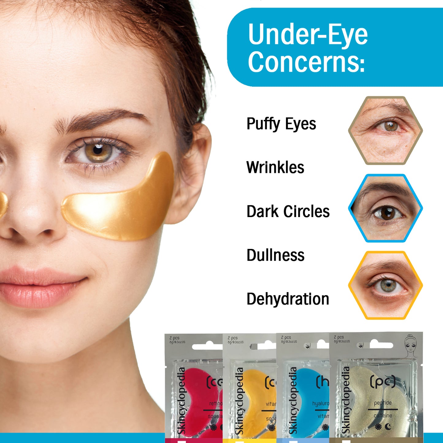 Hydrogel Under Eye Patches - Caffeine - Retinol - Vitamin C