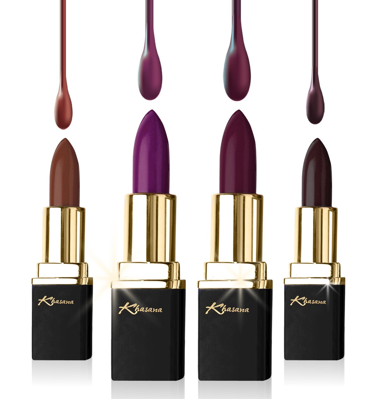 "Experience creamy luxury with Khasana's Best Lipstick, offering a blend of elegance and hydration." Violets